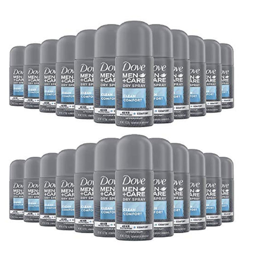 Dove Men+Care Antiperspirant Deodorant Dry Spray, Clean Comfort Scent, (24 Pack) 72-Hour Sweat & Odor Protection, Travel Size 1 oz Beauty and Personal Care Dove