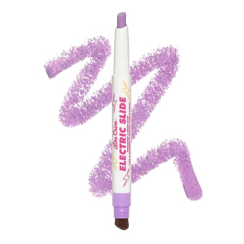 Lime Crime Electric Slide Eyeshadow & Brush Stick, Whatever - Lightweight 2-in-1 Eyeshadow Smudge Stick with Angled Brush for Long Lasting & Natural