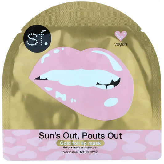 SFGlow, Sun's Out, Pouts Out, Gold Foil Lip Mask, 1 Sheet, 0.27 oz (8 ml) Beauty and Personal Care SF