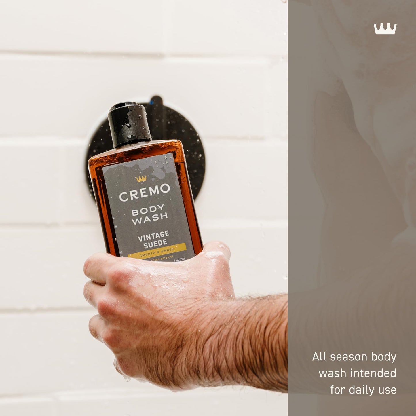 Cremo Body Wash for Men, Rich-Lathering Vintage Suede, 16 Fl Oz