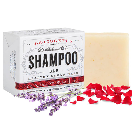 J·R·LIGGETT'S Shampoo Bar - Original Formula, All Natural Solid Bar Shampoo for Hair with Coconut Oil & Castor Oil, Sulfate Free, GMO Free, Gentle