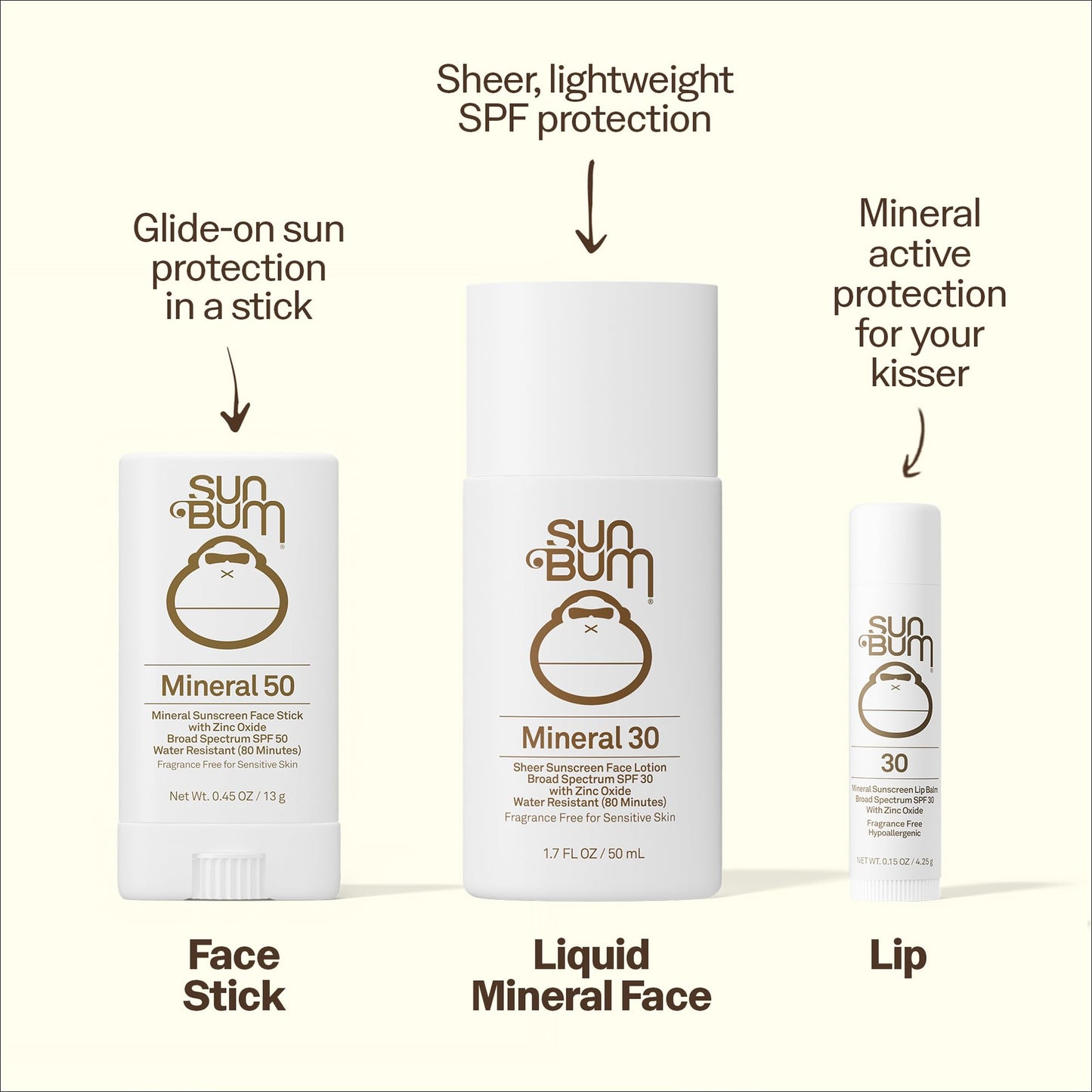 Sun Bum Mineral SPF 50 Face Stick Sunscreen - NEW FORMULA 2026 Water-Resistant Broad Spectrum Sunscreen with Vitamin E - Hawaii 104 Act Compliant (No Beauty and Personal Care Sun Bum