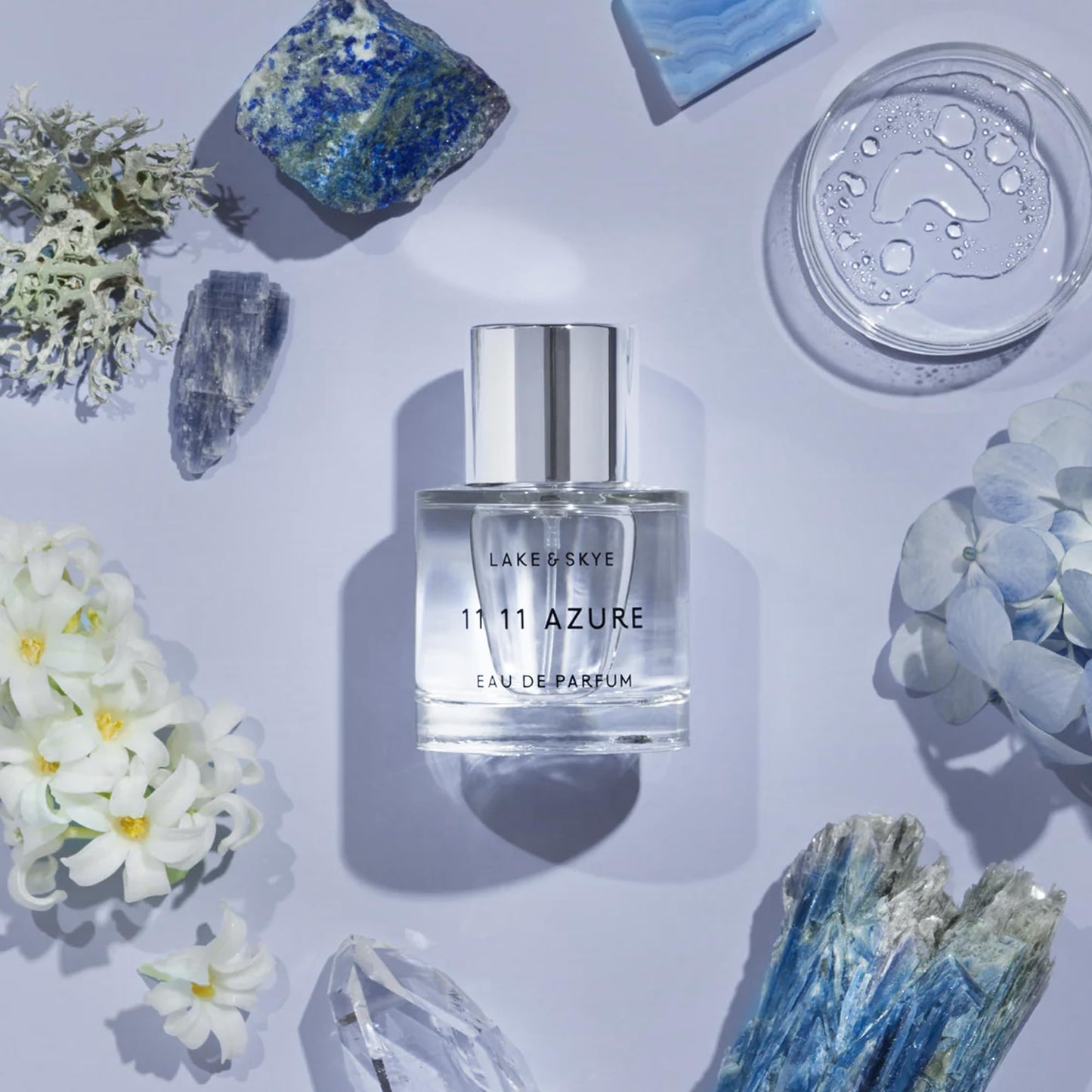 Lake & Skye 11 11 Azure Eau de Parfum, 1.7 fl oz (50 ml) - Aquatic, Floral, Skin Musk, Clean, Vegan, Paraben-Free, Cruelty-Free