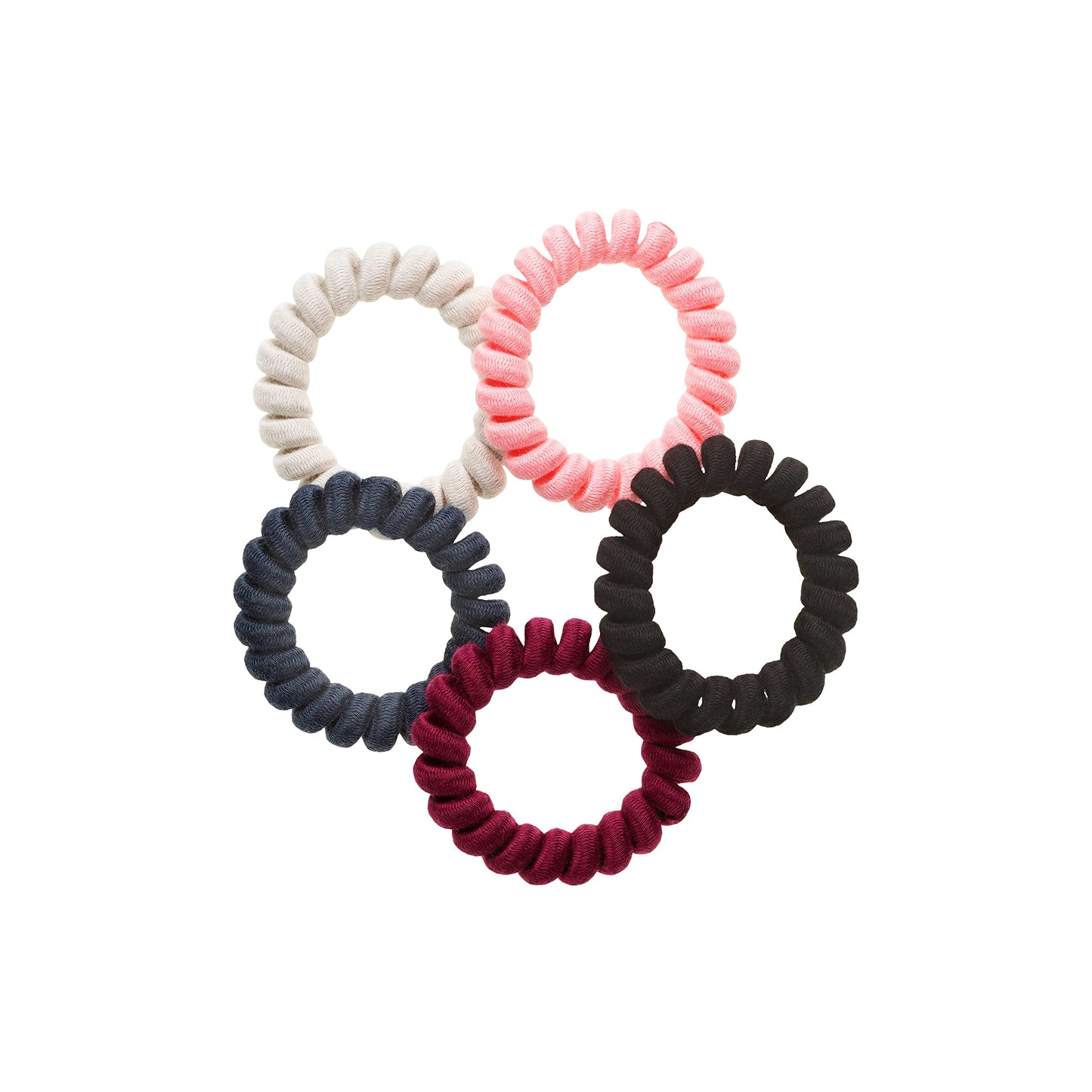 Goody Planet Elastic Hair Coils - 5 Count, Mixed Pack - Medium to Thick Hair Accessories for Women and Girls