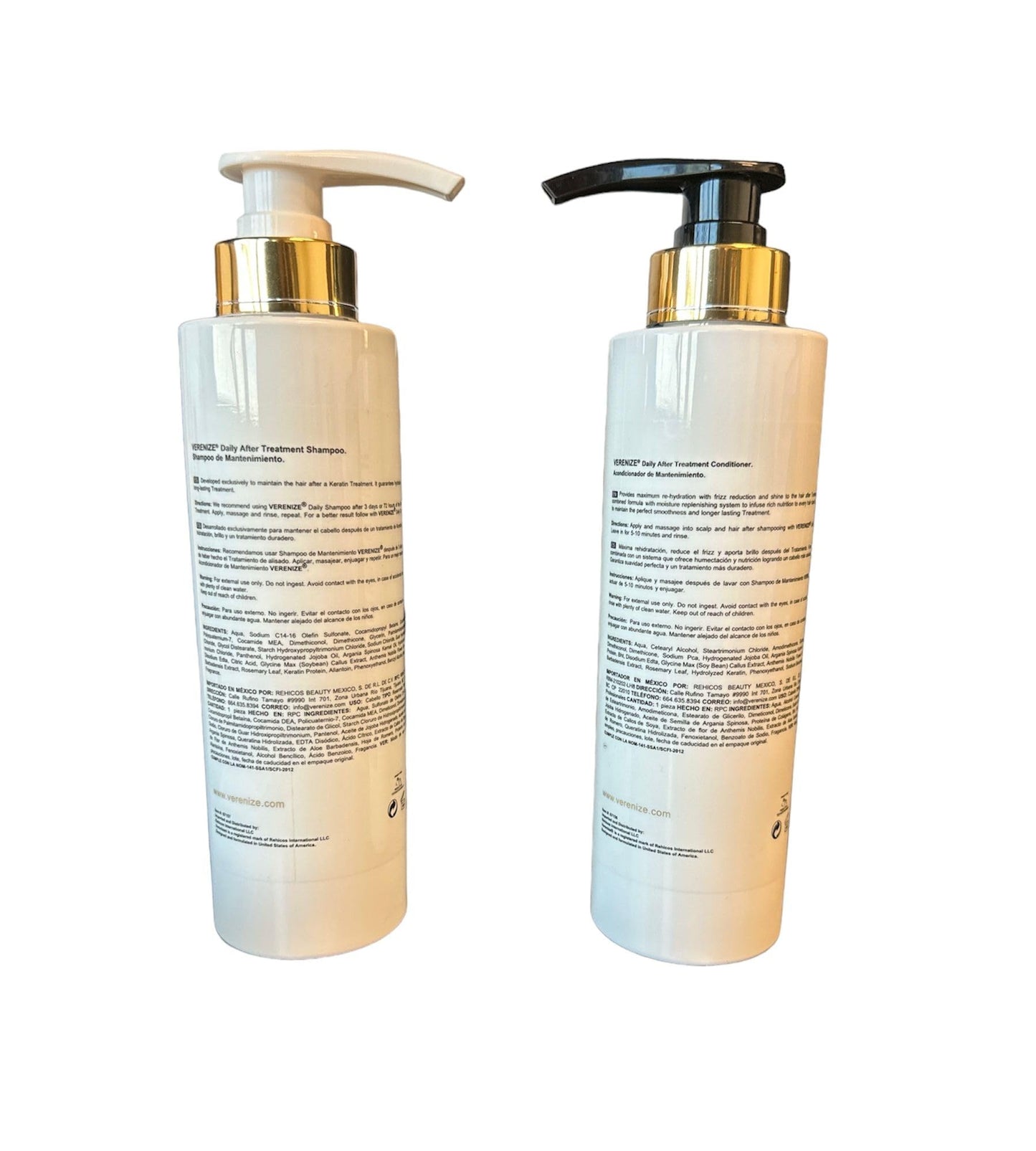 VERENIZE Sulfate free Shampoo & Conditioner (Set), 14 Fl Oz (Pack of 1), White