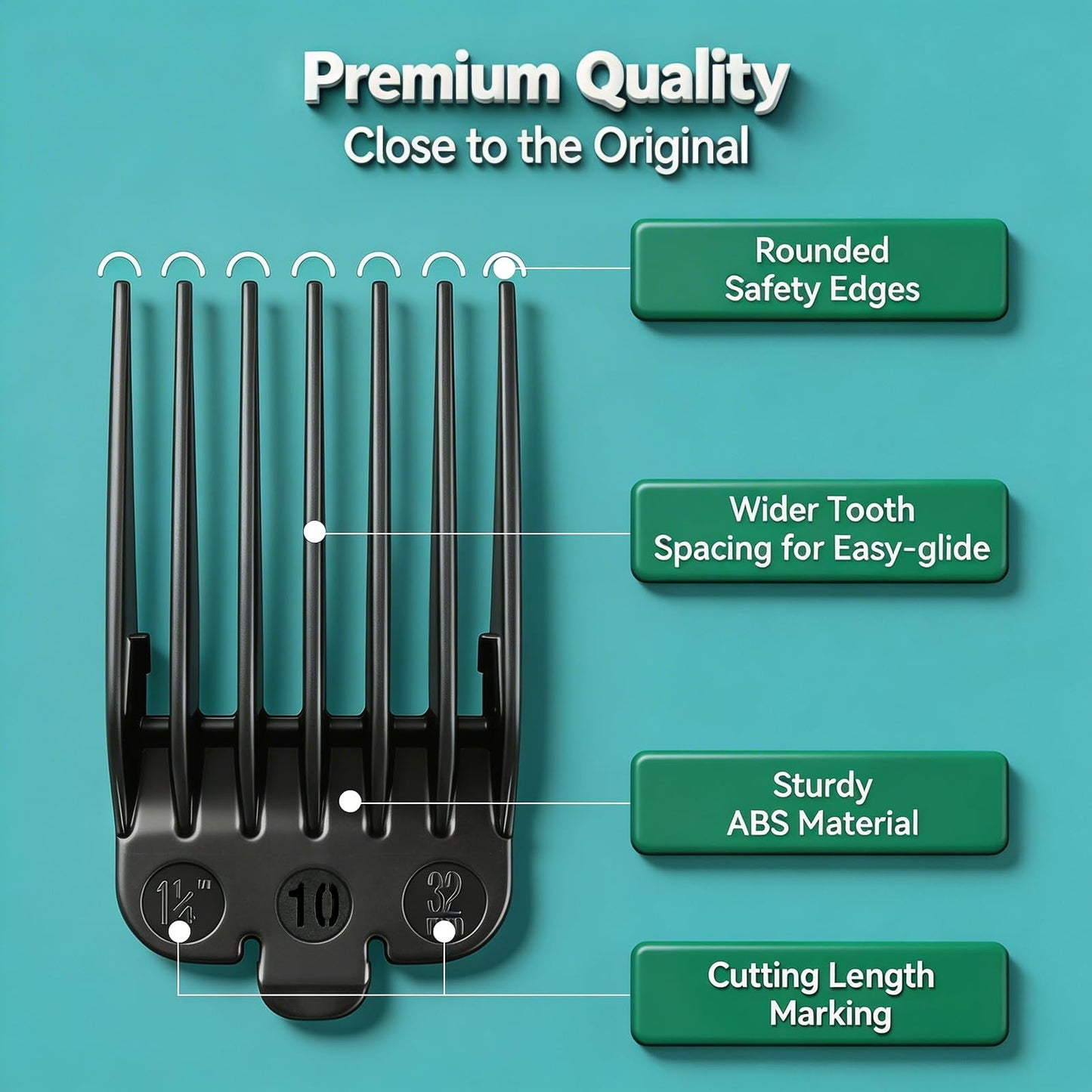 Clipper Guards Set 16 14 12 10 Compatible with Most Wahl Clippers, Clipper Guides Replacement - 1.25" to 2", 4 Piece Set, Black Color Beauty and Personal Care LAVEST