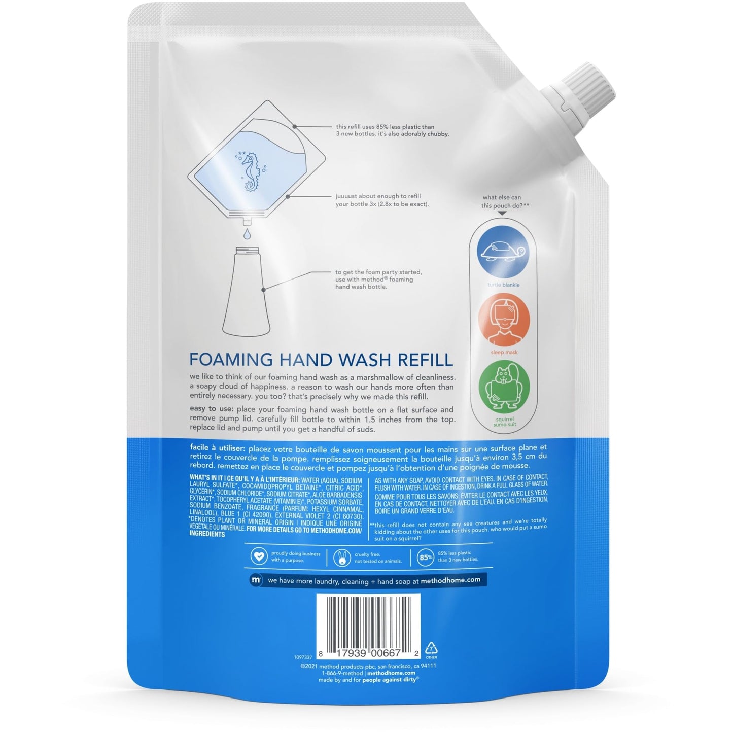 Method Foaming Hand Soap Refill, Sea Minerals, 28 Fl Oz (Pack of 1)
