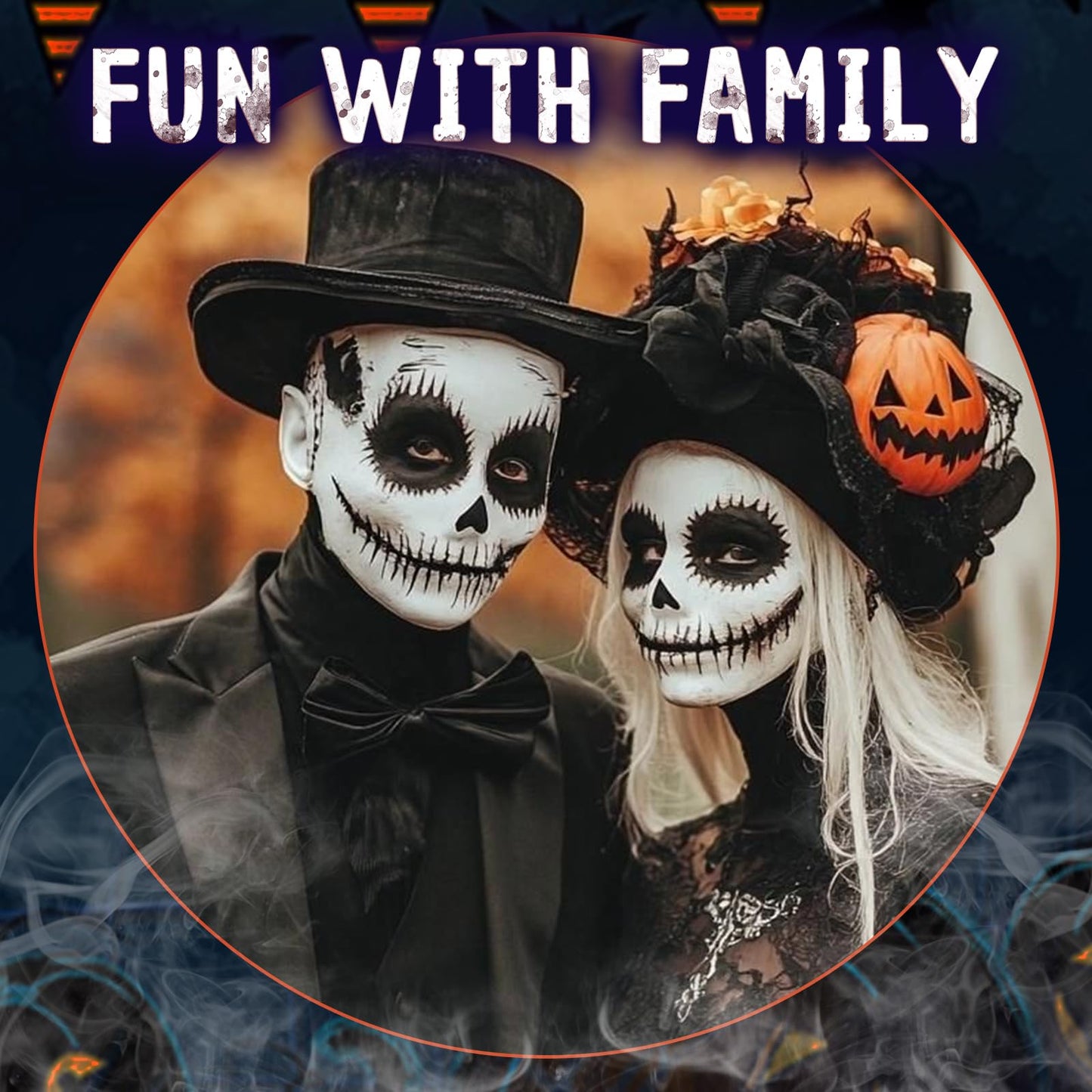 Halloween Skeleton Makeup, Complete Skeleton/Skull Makeup Kit Face Paint SFX Character Set With 1 Brush&3 Sponges, for Clown, Art Cosplay Party