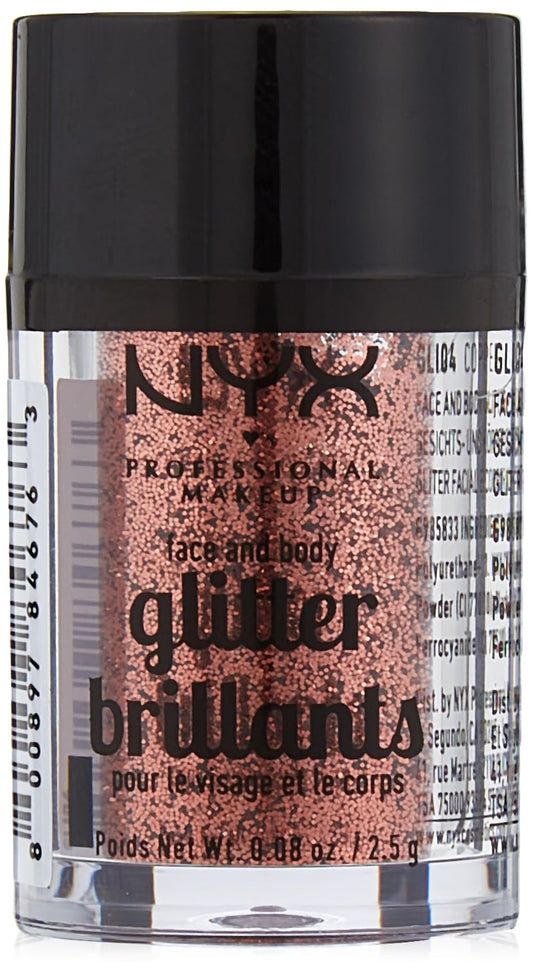NYX Nyx professional makeup face & body glitter, copper, 0.08 ounce