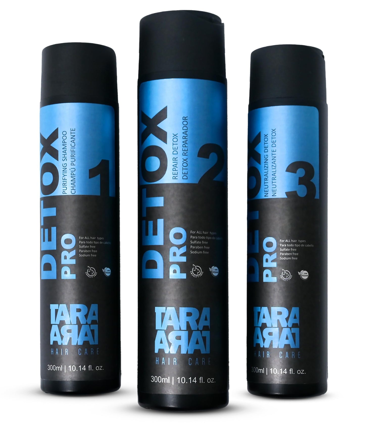 TARA HAIR CARE Detox Pro Treatment Set: Purifying Shampoo, Repair Conditioner, and Neutralizing - Sulfate Free, Color Safe Hair Shampoo