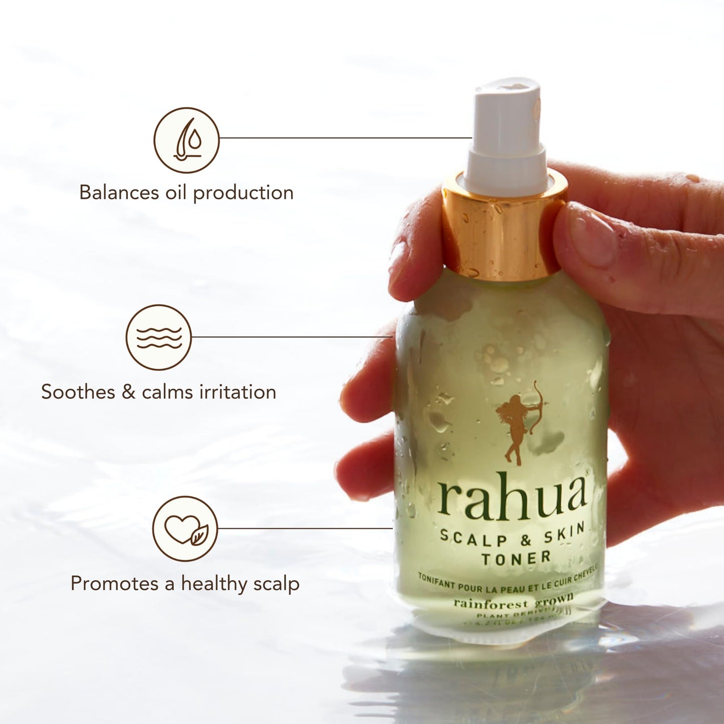Rahua Scalp & Skin Toner, Vegan Botanical Mist for Balanced Scalp & Clear Complexion, with Witch Hazel, Organic Aloe Vera & Guayusa Antioxidants