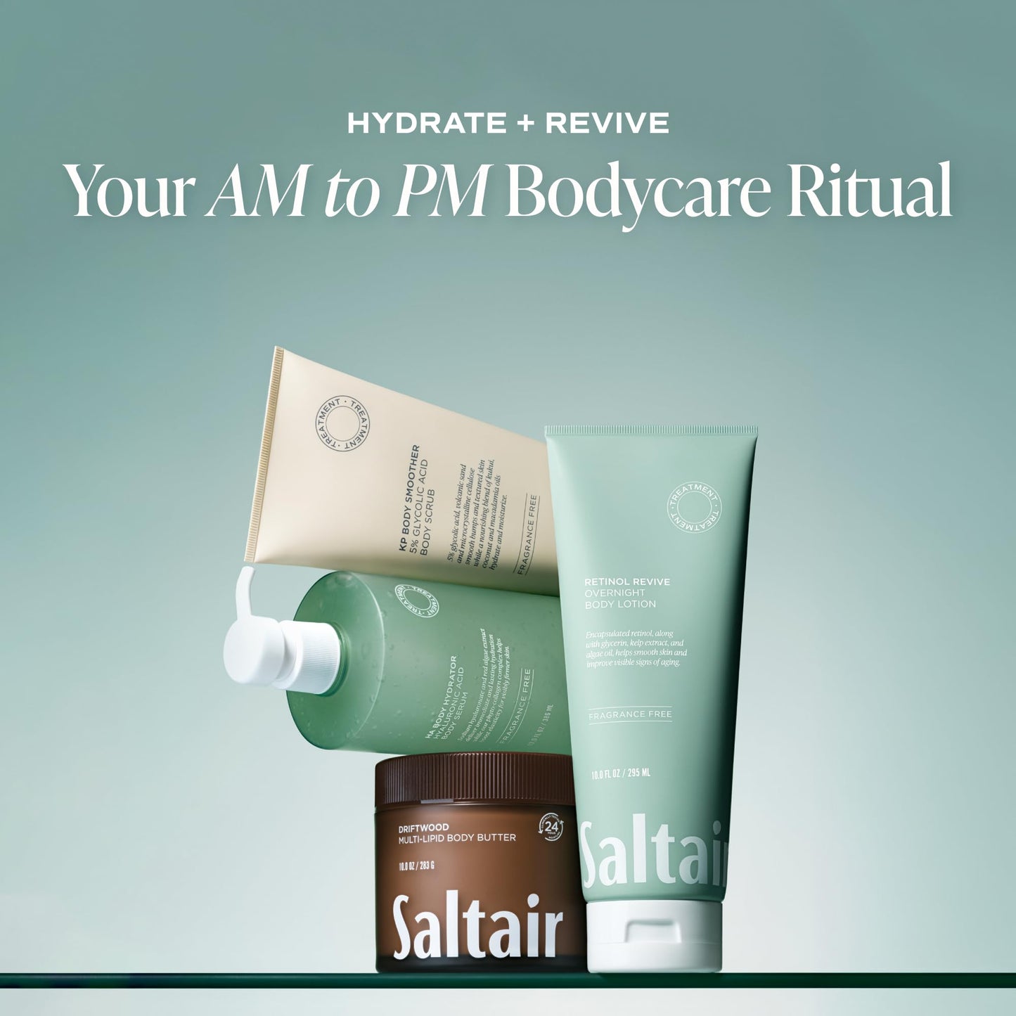 Saltair Retinol Revive Night Lotion - Dual-Action Retinol Body Lotion for Smoother, Firmer Looking Skin - Hydrating Moisturizer with Kelp, Allantoin Beauty and Personal Care Saltair