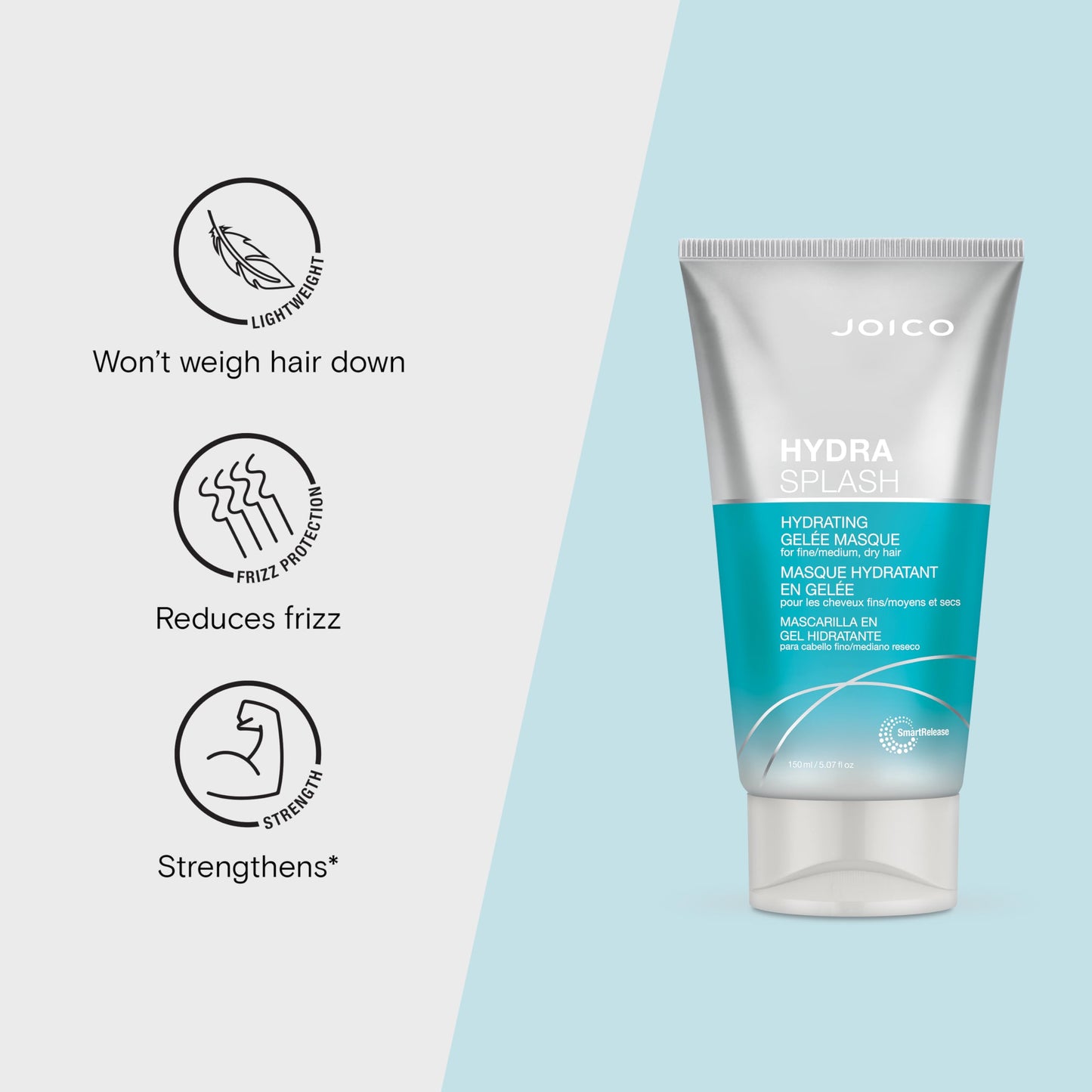 HydraSplash Hydrating Gelée Masque | For Fine, Medium, Dry Hair | Replenish Hydration | Boost Shine | With Sea Kelp & Coconut Water | 5.07 Fl Oz