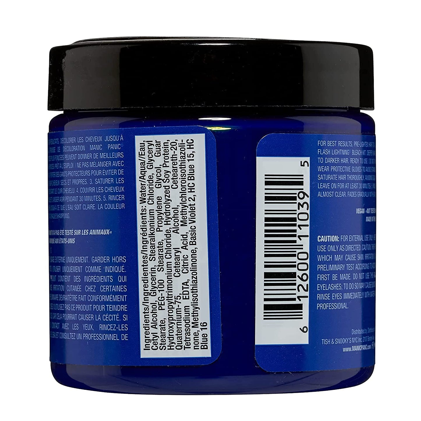 MANIC PANIC Classic Rockabilly Blue Semi Permanent Hair Color - True Neutral Blue Hair Dye for Women & Men That Lasts 4-6 Weeks - Vegan, Ammonia