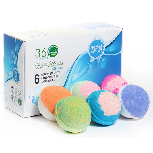 360Feel Bath Bombs Gift Set - Handcrafted Moisturizing Bath Bombs for Women Infused with Essential Oils - an Ideal Gift for Any Occasion…