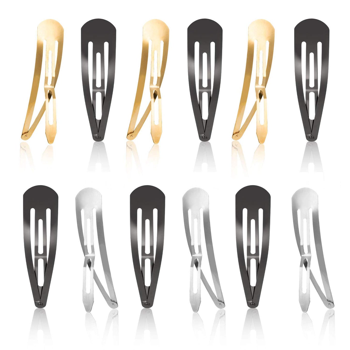 Geyoga 30 Pieces 4 Inch Metal Snap Hair Clips for Women Snap Barrettes Nonslip Large Women Hair Accessories