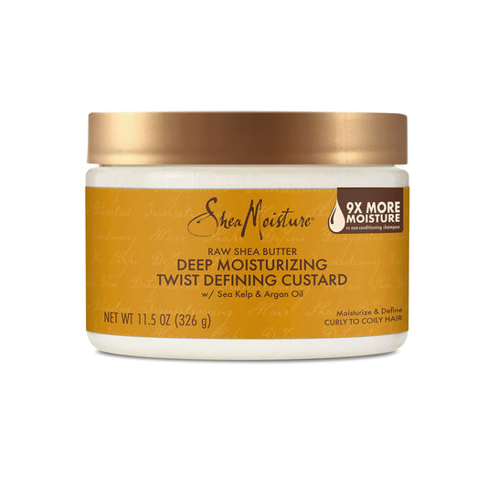 SheaMoisture Raw Shea Butter Deep Moisturizing Twist Defining Custard To Moisturize and Define Your Curls 11.5 oz