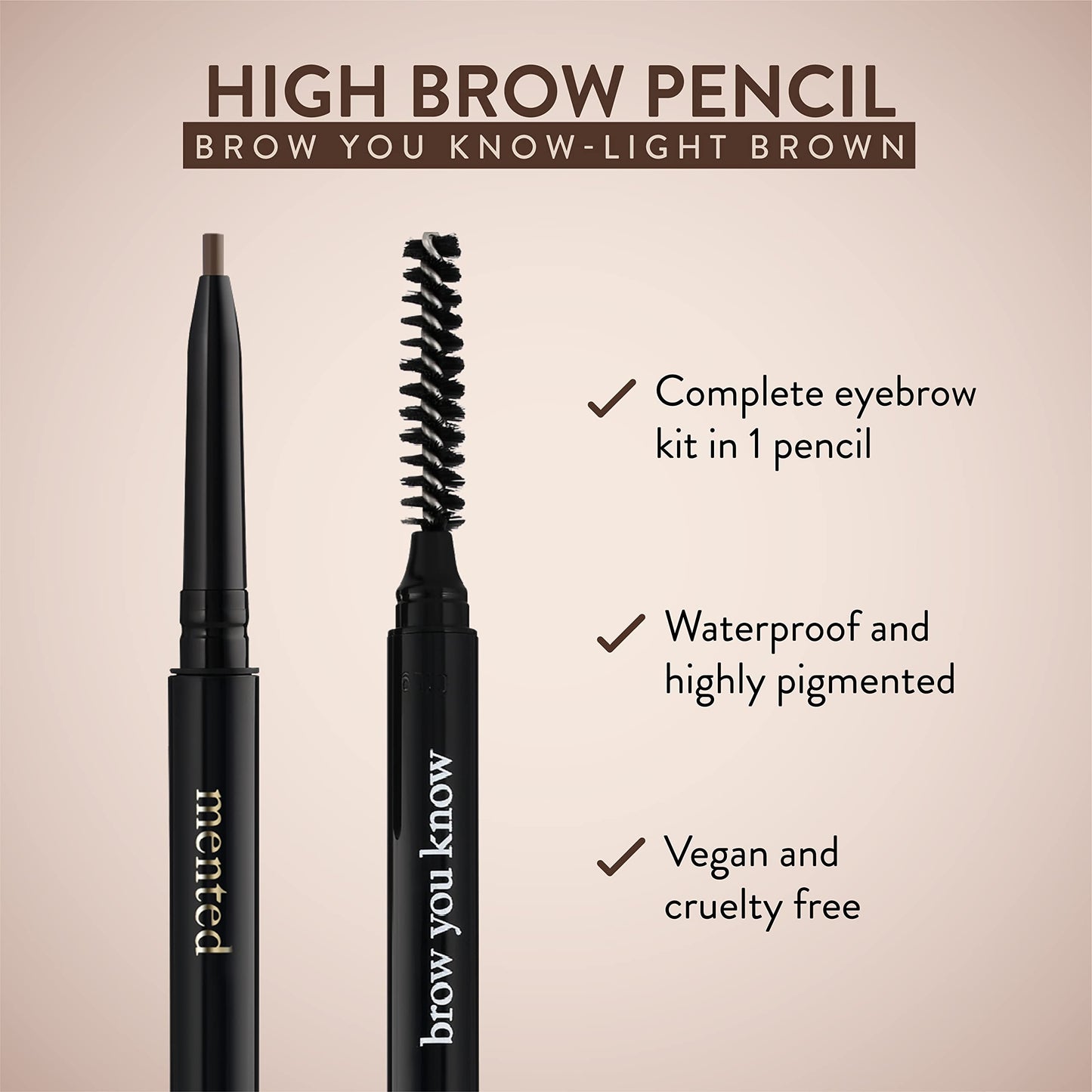 Waterproof Eyebrow Pen with Brush, Brow Pencil & Lash Spoolies for Eyelash Extensions, Eye Brow Pencils for Women, Eyelash Brush & Spoolie Combo