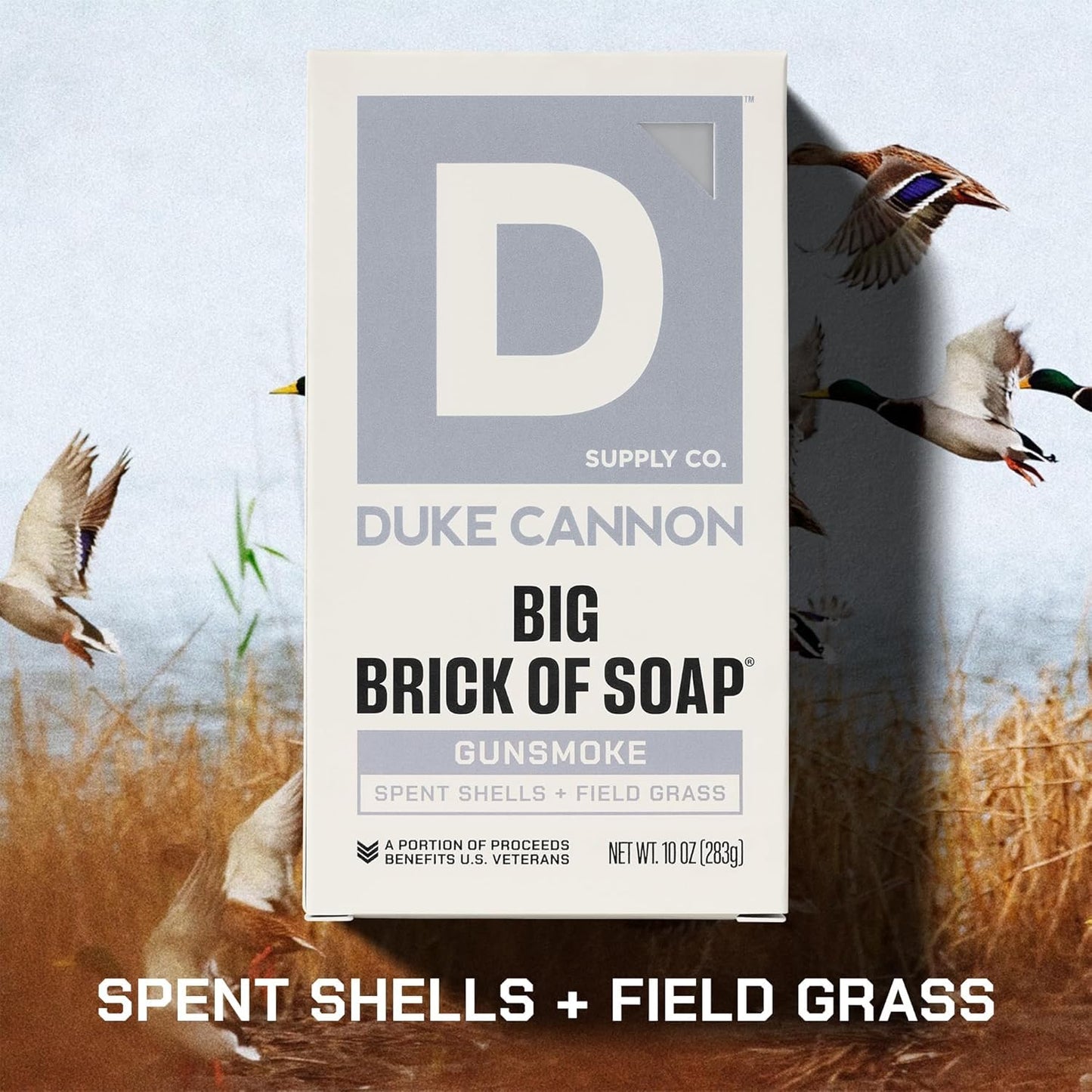Duke Cannon Supply Co. Extra Large Bar Soap - Men's Natural Bar Soap with a Masculine Scent - Spent Shells + Field Grass - Body Soap for Men - All