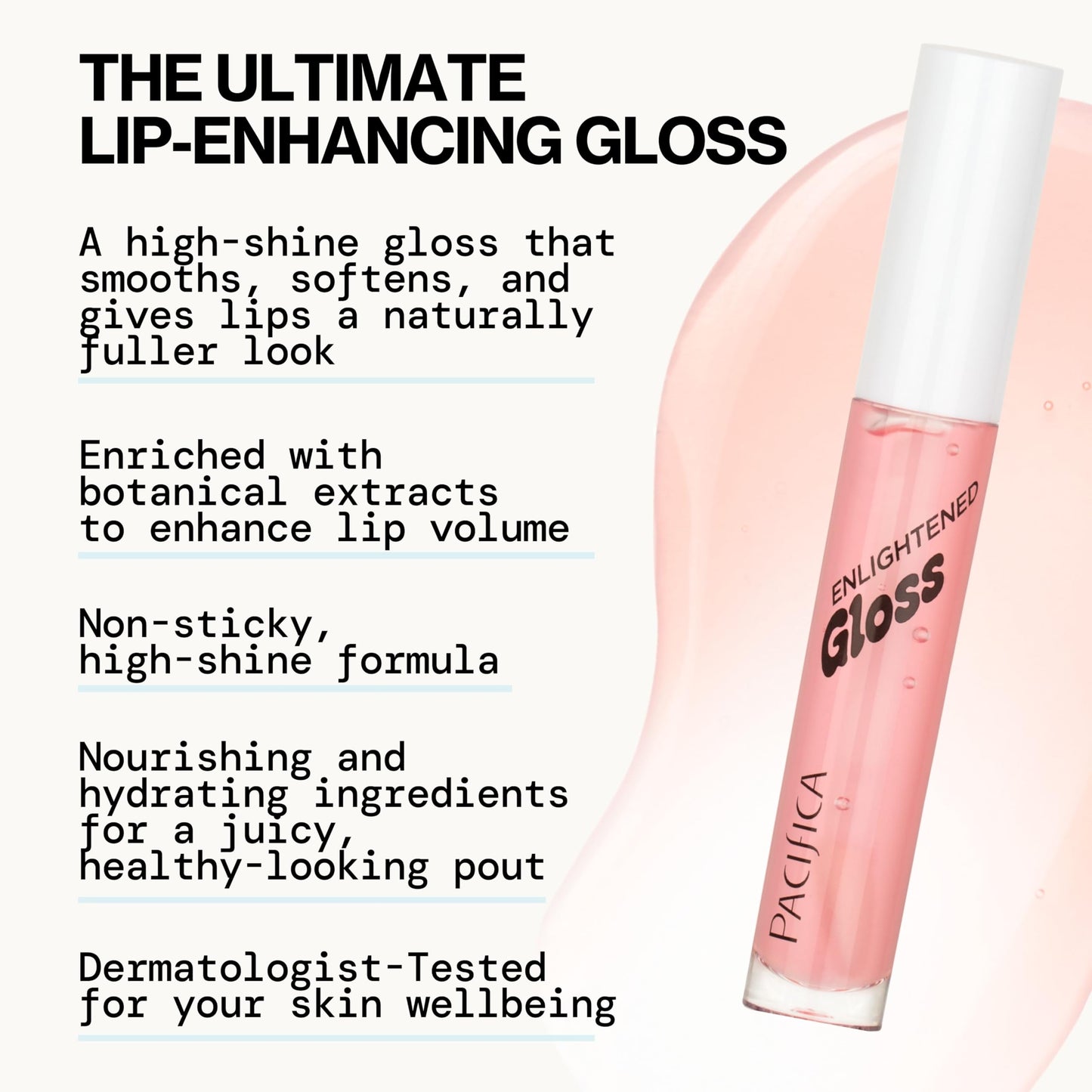 Pacifica Plumping Lip Gloss - Berry Juice Flavored No-Sting Lip Plumper for Fuller, Hydrated Lips, Non-Sticky Volumizing Shine with Shea & Jojoba