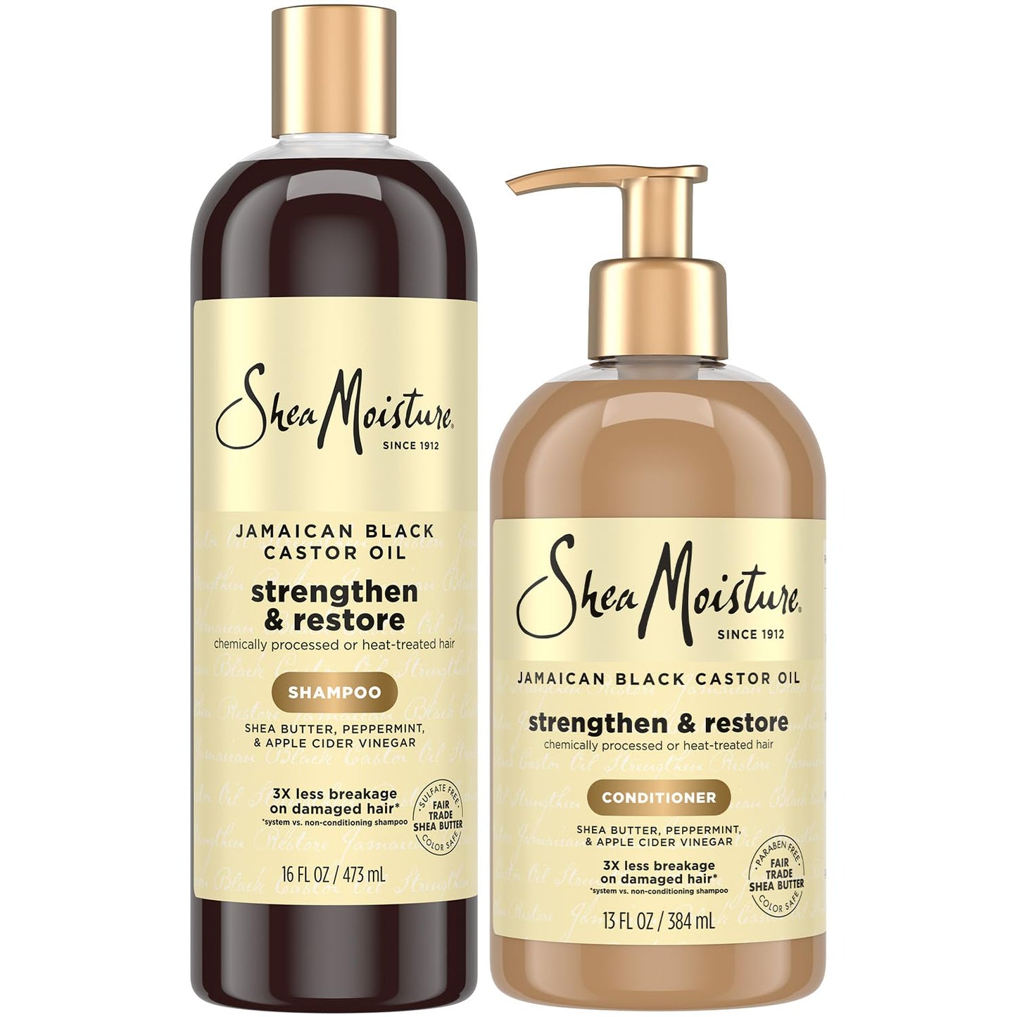 Shea Moisture Jamaican Black Castor Oil Clarifying Shampoo & Conditioner - Strengthen & Restore Sulfate-Free Shampoo & Conditioner Set with Shea