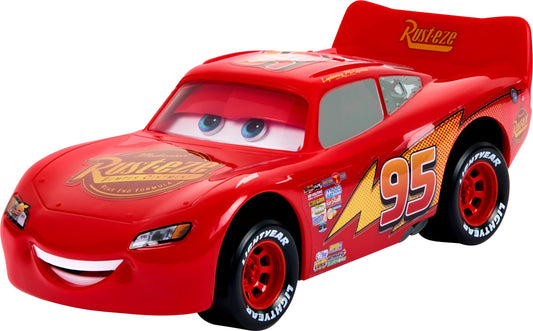 Mattel Disney Pixar Cars Moving Moments Toy Car with Eyes & Mouth that Move, Lightning McQueen Race Car, 7 inches Long