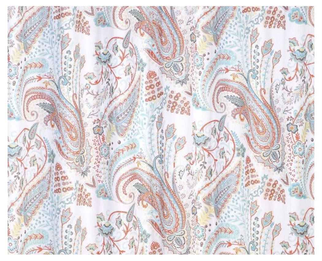 Kashi Home Zoey Fabric Shower Curtain, Paisley Floral Print, 70"x70"