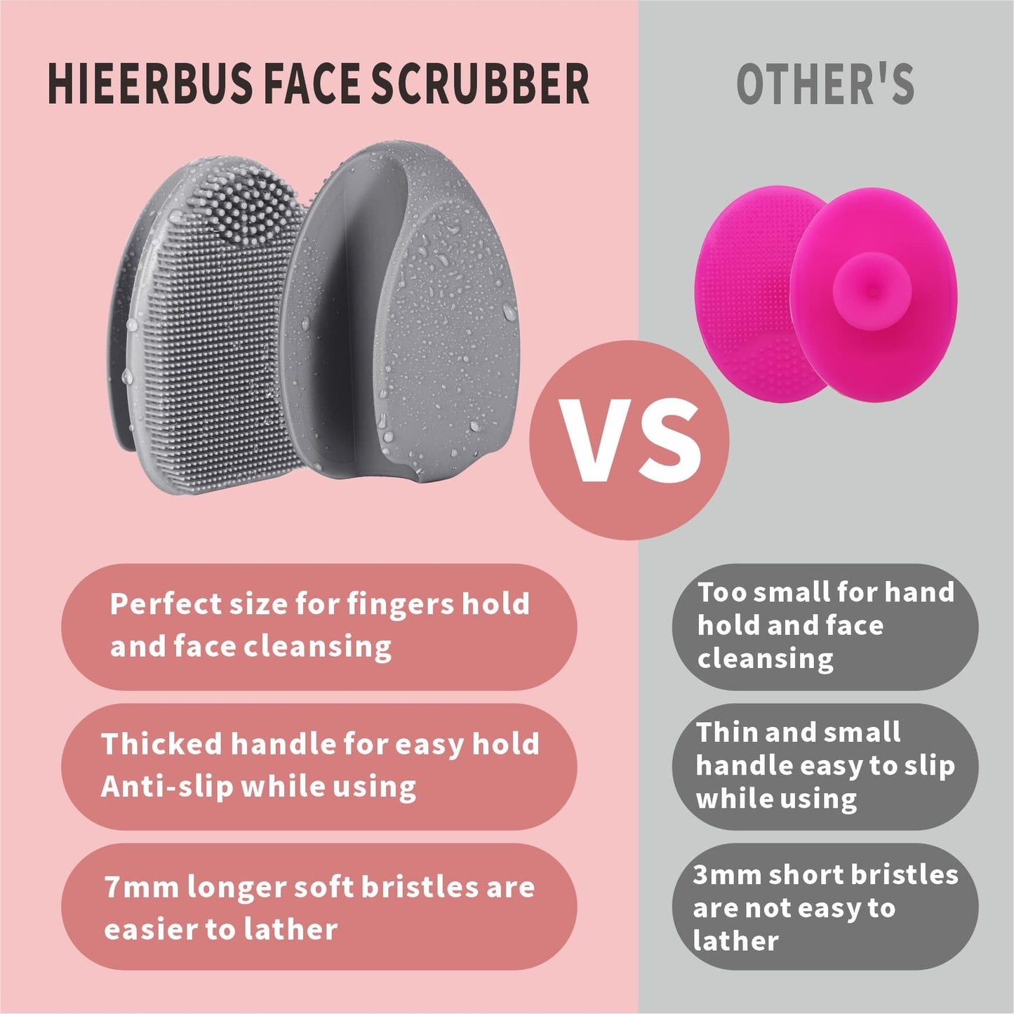 HIEERBUS Silicone Face Scrubber,2 Pack Face Scrubber for Women Men, Manual Face Exfoliator Brushes Scrubber,Facial Cleansing Brush for Exfoliating