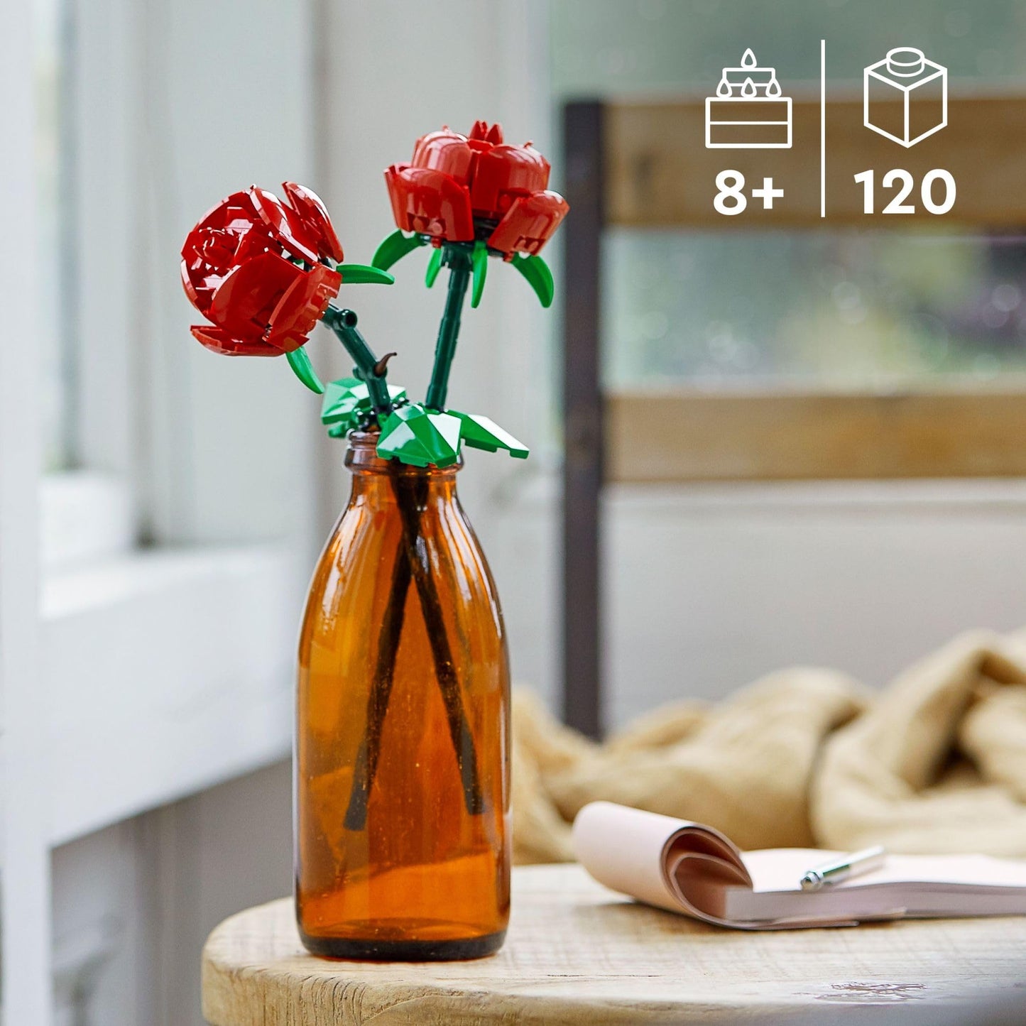 LEGO Roses 40460, Artificial Rose Building Set for Kids Ages 8+, Fake Flowers for Home Decor & Display, Gift for Plant & Flower Lovers