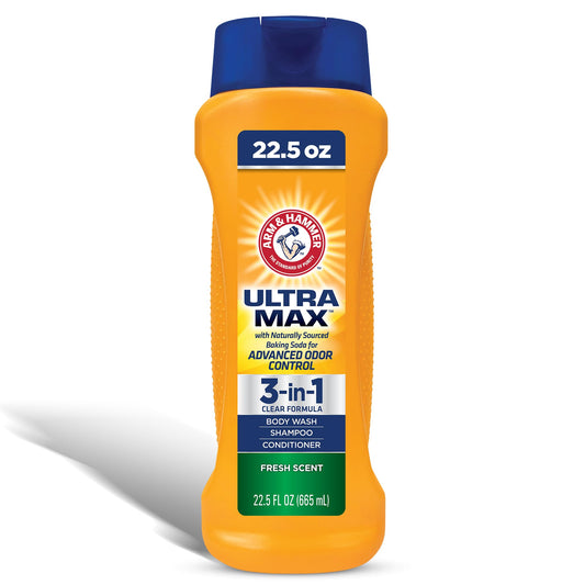 Arm & Hammer Essentials Mens Body Wash - Ultra Max 3-in-1 Fresh Scent 22.5oz - Mens Shampoo Conditioner Body Wash Beauty & Personal Care Arm & Hammer