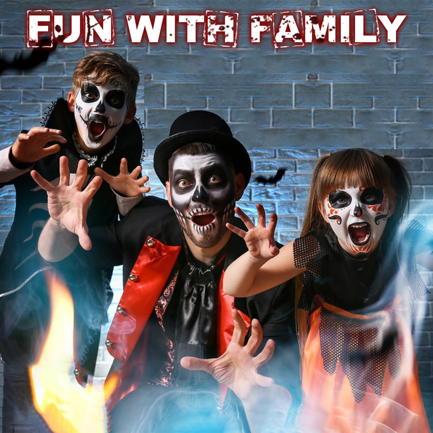 White Red Blue Face Body Paint,Halloween Clown Makeup Kit with 3 Brushes,Professional Red White Blue Face Body Painting Kit for Clown, Joker, Theater
