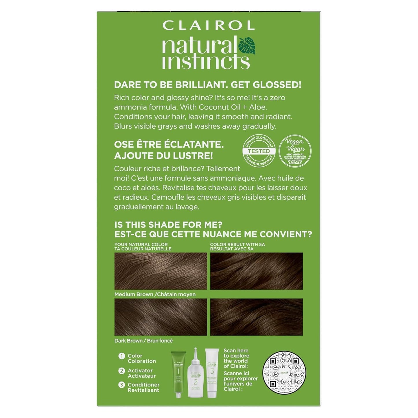 Clairol Natural Instincts Hair Color, Medium Cool Brown [5A] 1 ea (Pack of 4)