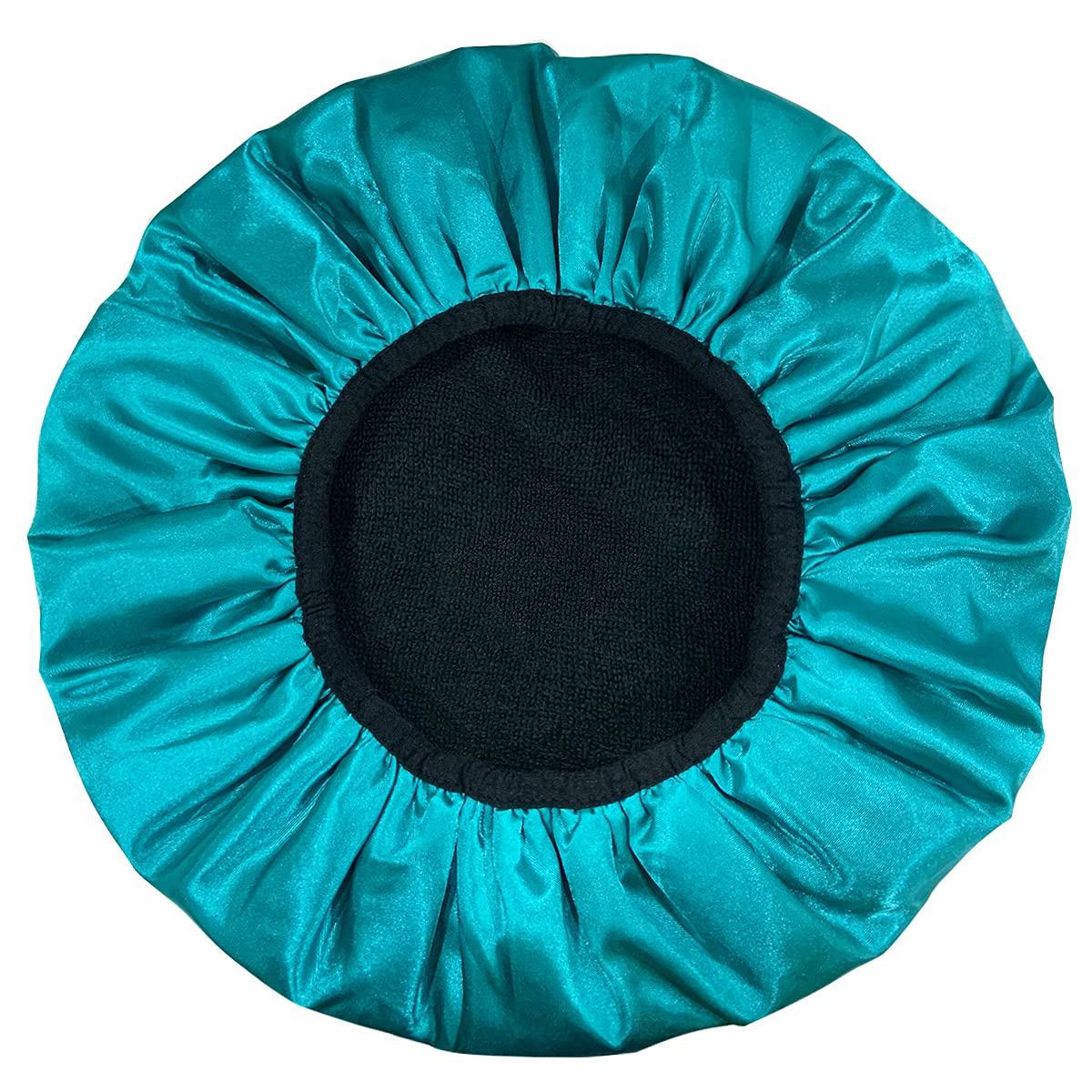 Aquior Shower Cap,Extra Large Triple Layer Bathing Cap with Dry Hair Function for Women Microfiber Terry Cloth Silky Satin 100% Waterproof Reusable