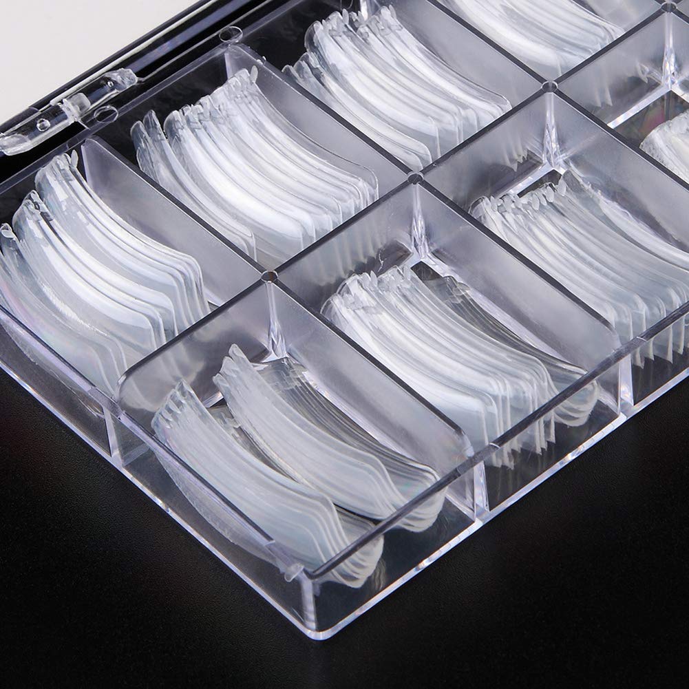 Beuniar Nail Extension Form Tips Clear 100pcs Poly Gel Acrylic Nails Mold Artificial Dual Forms System UV Gel DIY Polish Manicure Tool 100PCs/Case