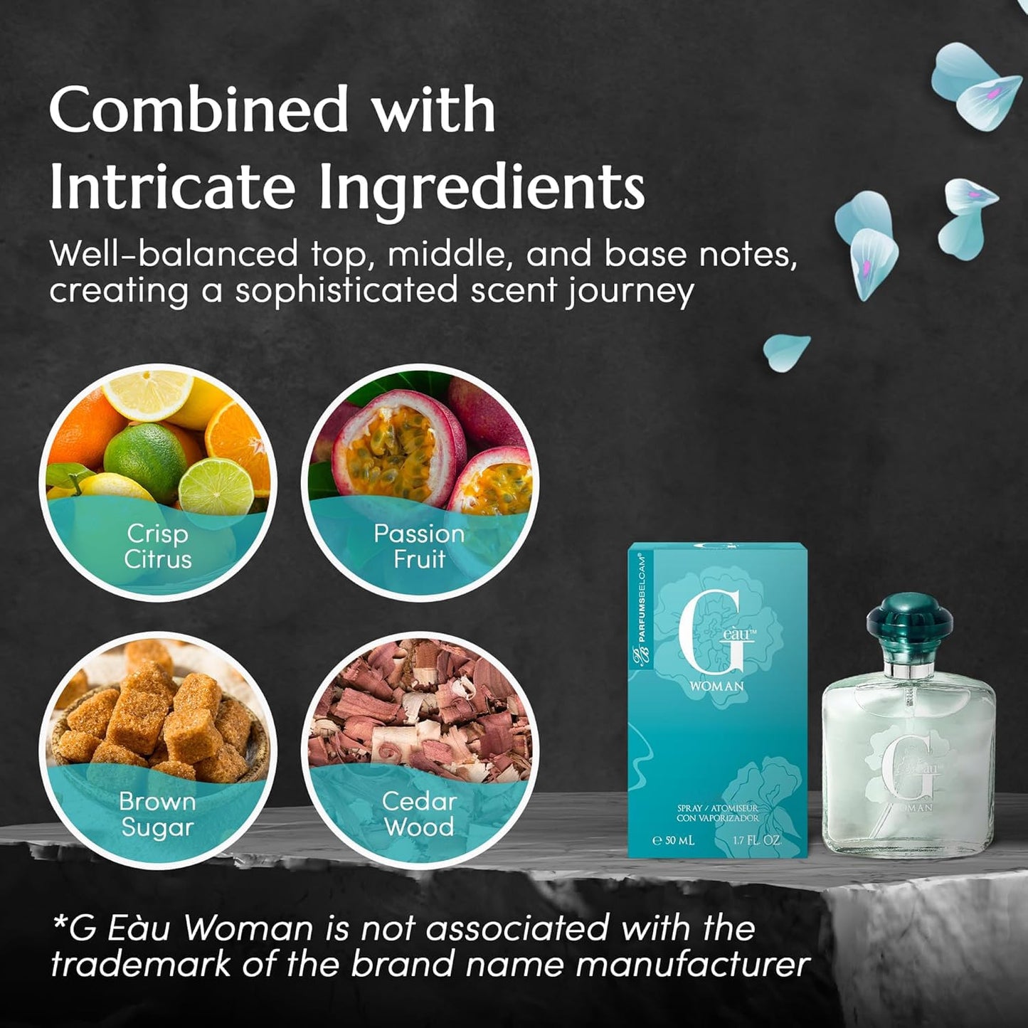 PB ParfumsBelcam G eàu Woman Eau De Parfum Spray for Women - 50 mL Affordable Long Lasting Perfume with Fresh Aquatic Fragrance & Chic Citrus Scent