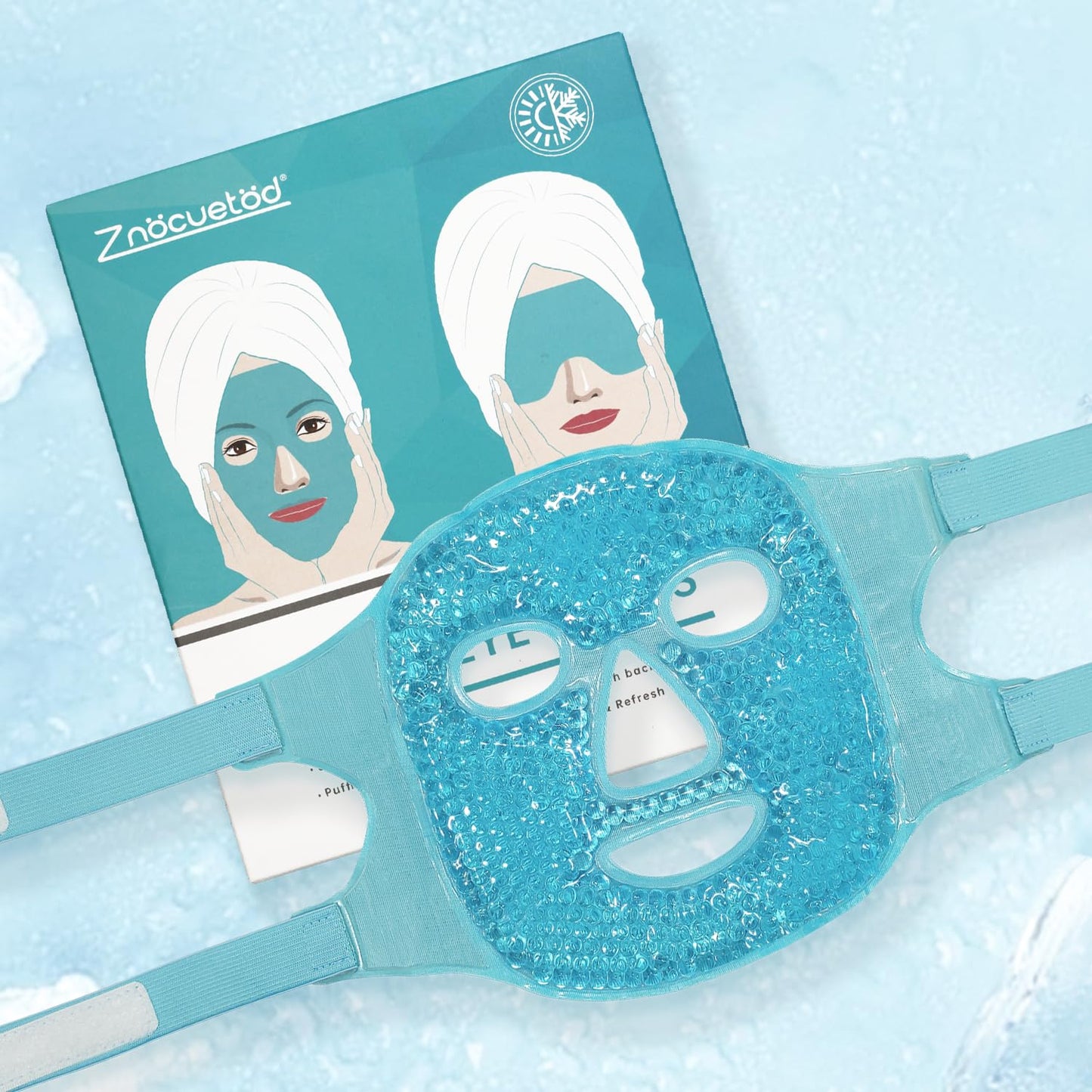 ZNÖCUETÖD Cold Face Eye Mask Ice Pack Reduce Facial Puff, Dark Circles, Hot Cold Compress Pack, Face SPA Gift for Woman Sleeping, Pressure, Headaches Beauty and Personal Care ZNÖCUETÖD
