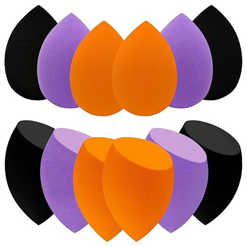 12 Pieces Professional Makeup Sponge Set,Latex Free Flawless Soft Setting Face Puffs,Multicolor Makeup Blending Sponge Cosmetic Applicator
