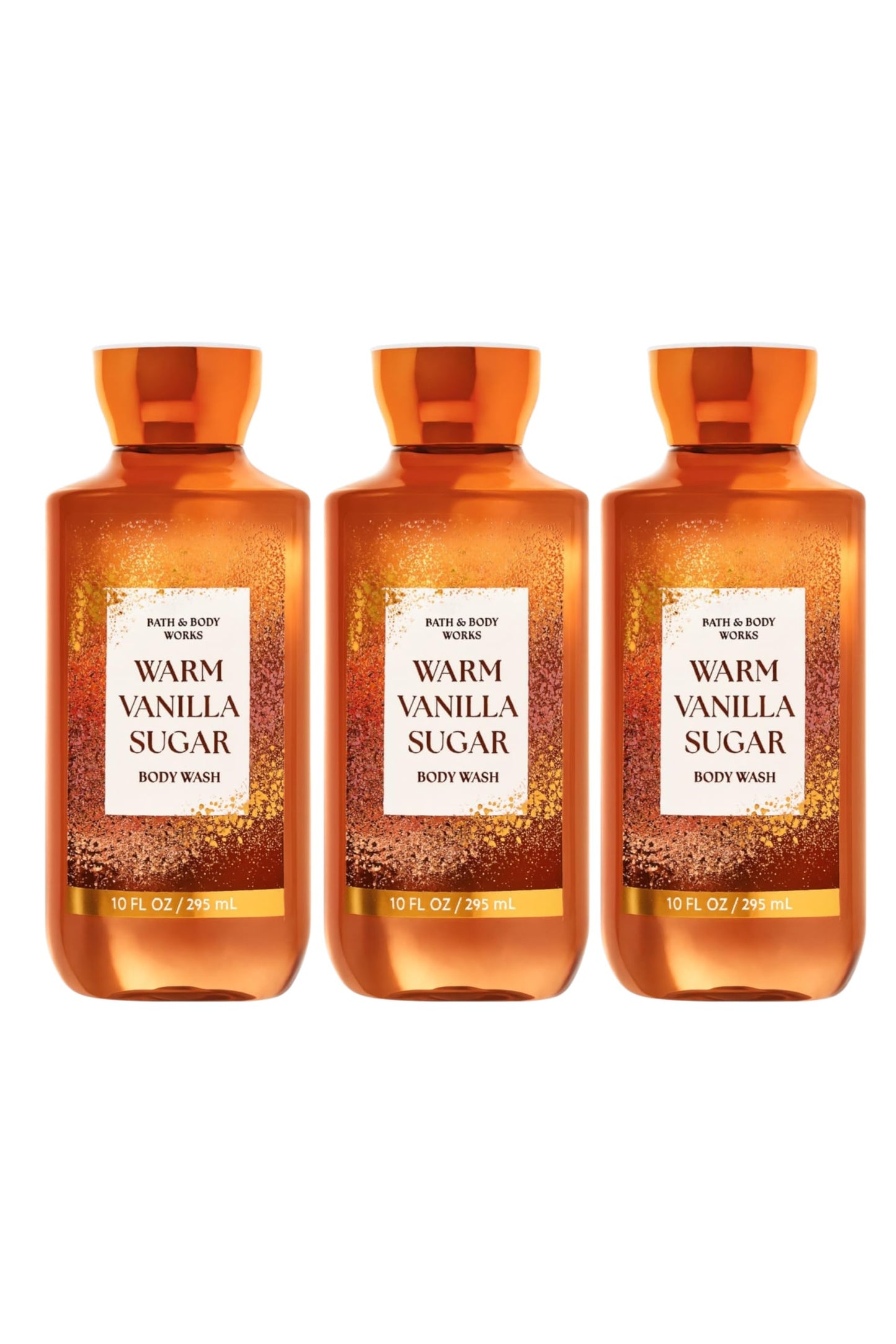 Bath & Body Works Warm Vanilla Sugar Body Wash - 3 Pack - 10 fl oz Each - Shea & Vitamin E - Vanilla, White Orchid & Sandalwood Scent
