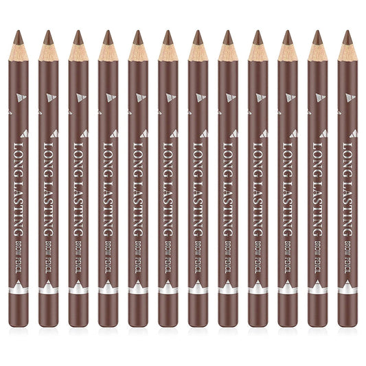 Go Ho 12 PCS Brown Eyebrow Eyeliner Pencils,Sweatproof Eyebrow Pencil,Long-lasting Nice Color Eye Brow Gel Pen Makeup Brow Tint Sticks?Medium Brown? Beauty & Personal Care Go Ho