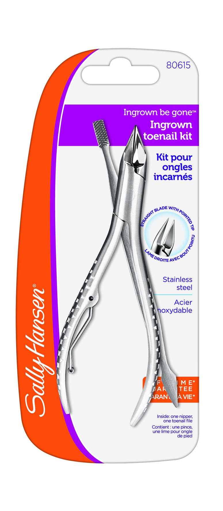 Sally Hansen Beauty Tools, Ingrown Be Gone-Ingrown Toenail Nipper Kit, Pack of 1, Cuticle Nipper, Nail Nipper, Nail File, Cuticle Clipper, Straight Beauty & Personal Care Sally Hansen