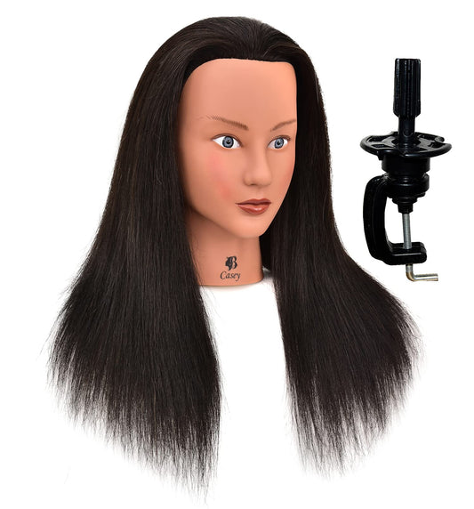 HairZtar Human Hair 18 " Mannequin Head Hairdresser Training Head Manikin Cosmetology Head - CASEY +C HairZtar