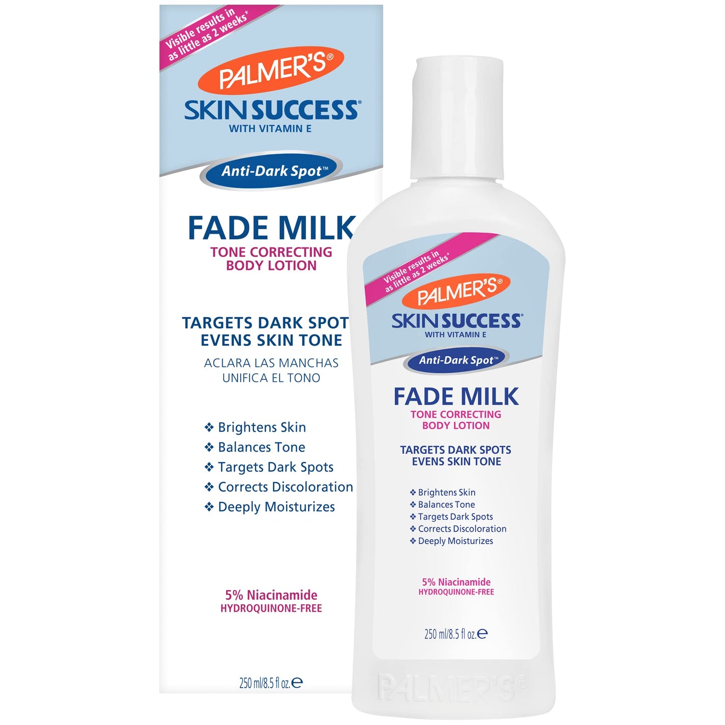 Palmer's Skin Success Anti-Dark Spot Fade Milk Body Lotion, 8.5 Oz, Moisturizer with Niacinamide, Fades Age Spots, Helps Uneven Skin Tone