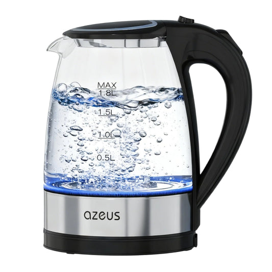 AZEUS Electric Kettle 1500W Cool Touch Tea Kettle Anti-scalding Design 1.8L Large Capacity Kettle BPA-Free, White