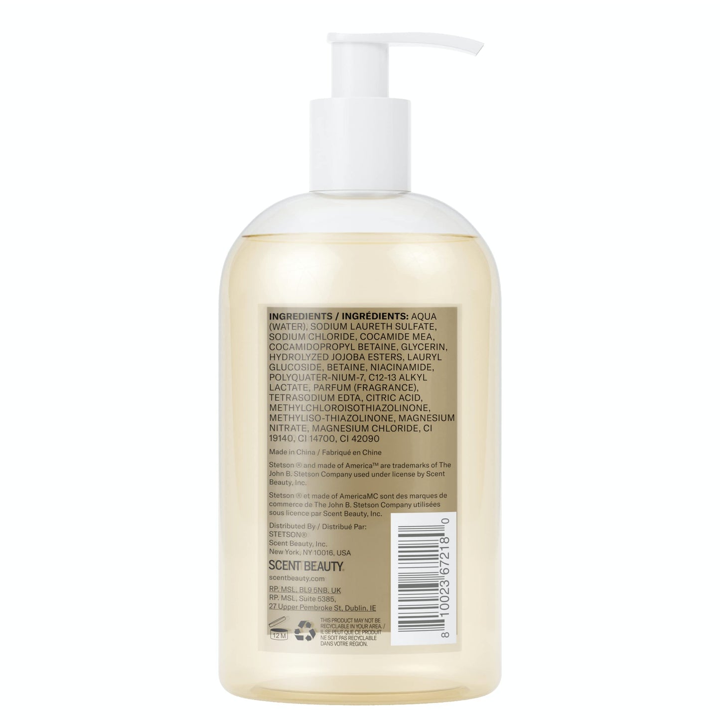 Coty Scent Beauty Stetson Original Invigorating Hair and Body Wash - Earthy, Woody, Casual and Masculine Aroma with Fragrance Notes of Citrus