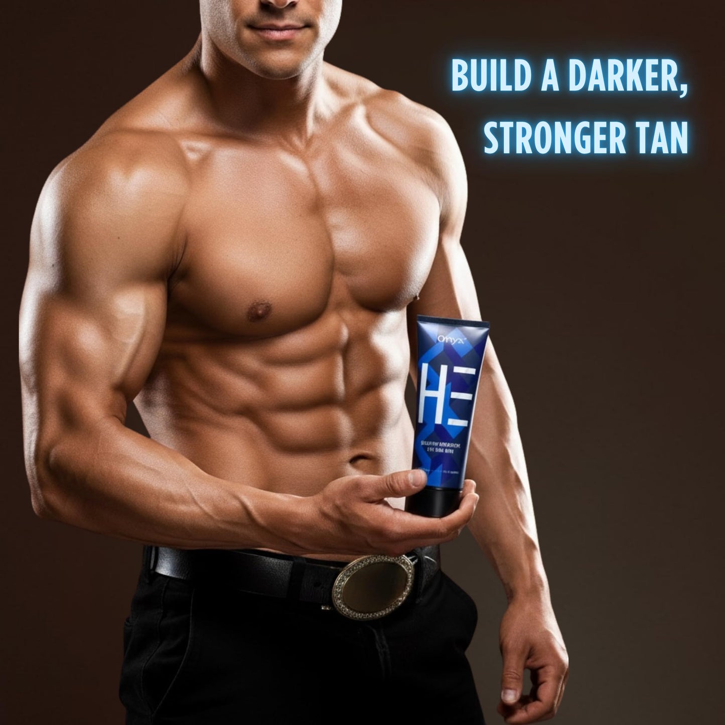 Onyx HE Tanning Bed Lotion for Men - Indoor Tanning Lotion Accelerator & Bronzer, Quick & Dark Tan, Men's Tanning Lotion with Skin Firming, Muscle