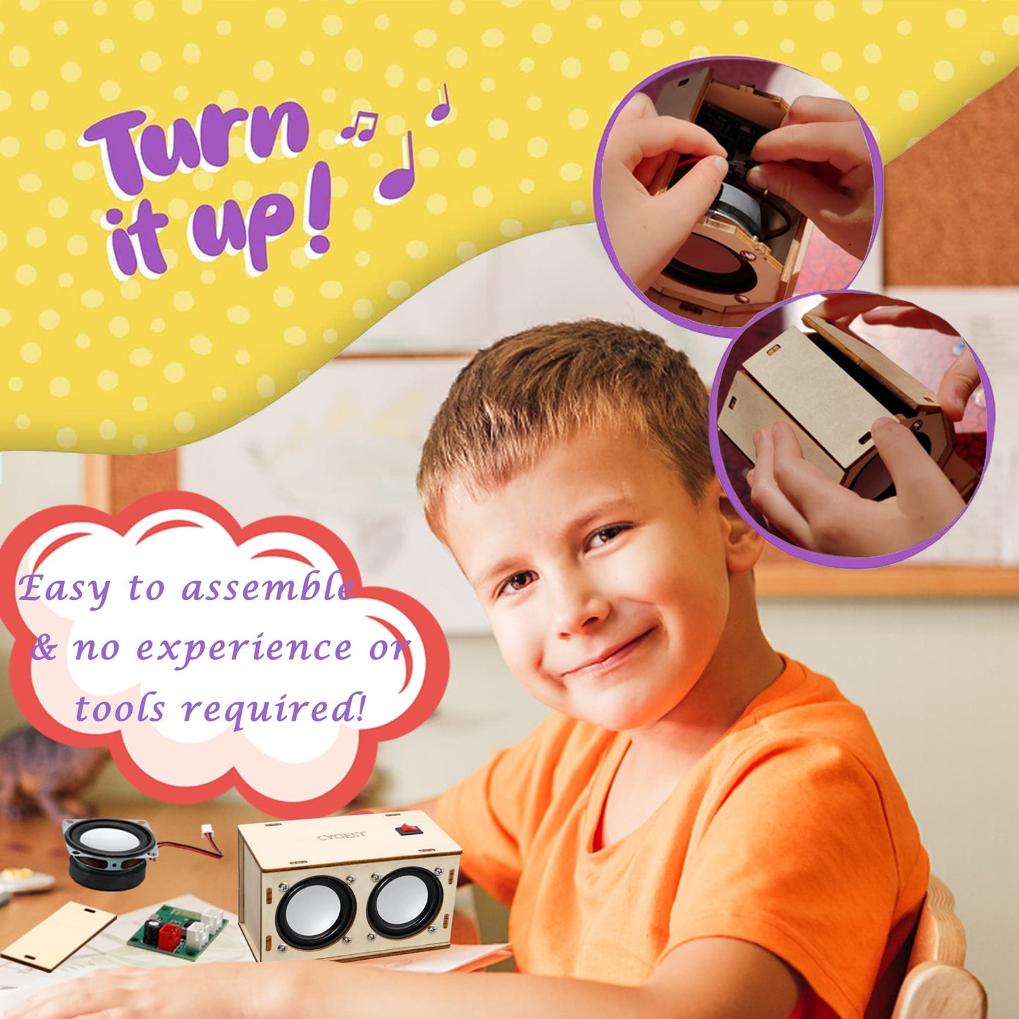 STEM Bluetooth Speaker Kit – Build Your Own Dual Speakers, DIY Science & Electronics Experiment Set for Kids & Teens Ages 10+, Beginner Friendly