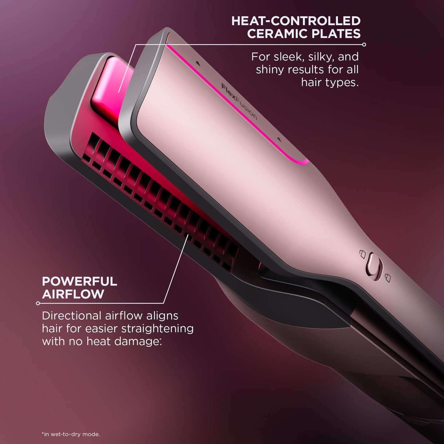 Shark FlexFusion Hair Straightener & Powerful Hair Dryer with Fusion Hair Brush, Ceramic Air Styler with Auto-Wrap Curlers & Concentrator, Ceramic Beauty and Personal Care Shark