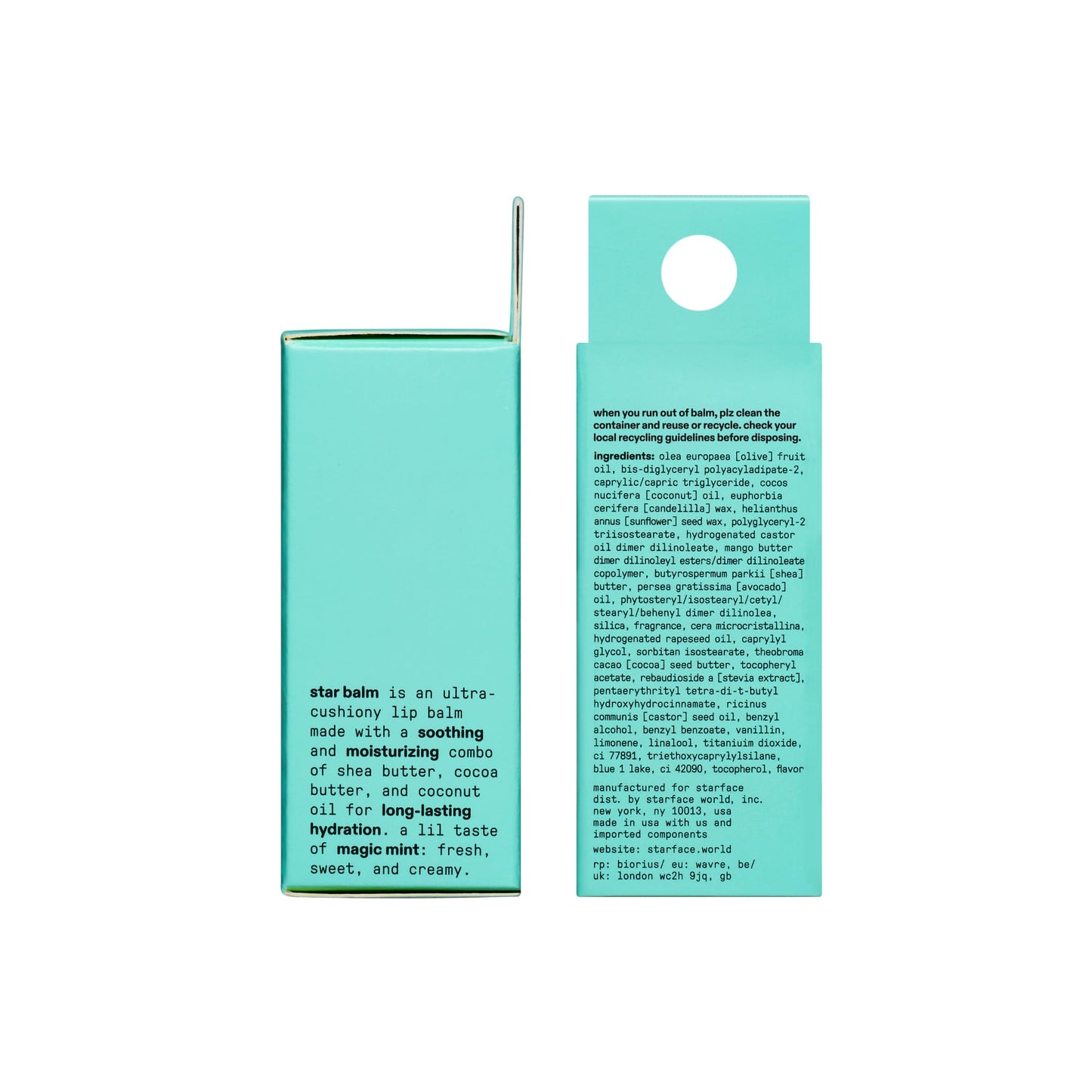 Starface Star Balm Magic Mint, Hydrating Lip Moisturizer with Shea Butter, Cocoa Butter, and Coconut Oil, Creamy Mint Flavor, (0.15 oz - 2 Pack) Beauty and Personal Care Starface World