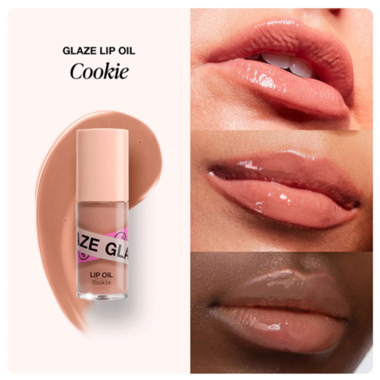 Innbeauty Project Glaze Lip Oil Cookie, Hydrating Vegan Lip Oil Gloss Hybrid, 0.2 OZ