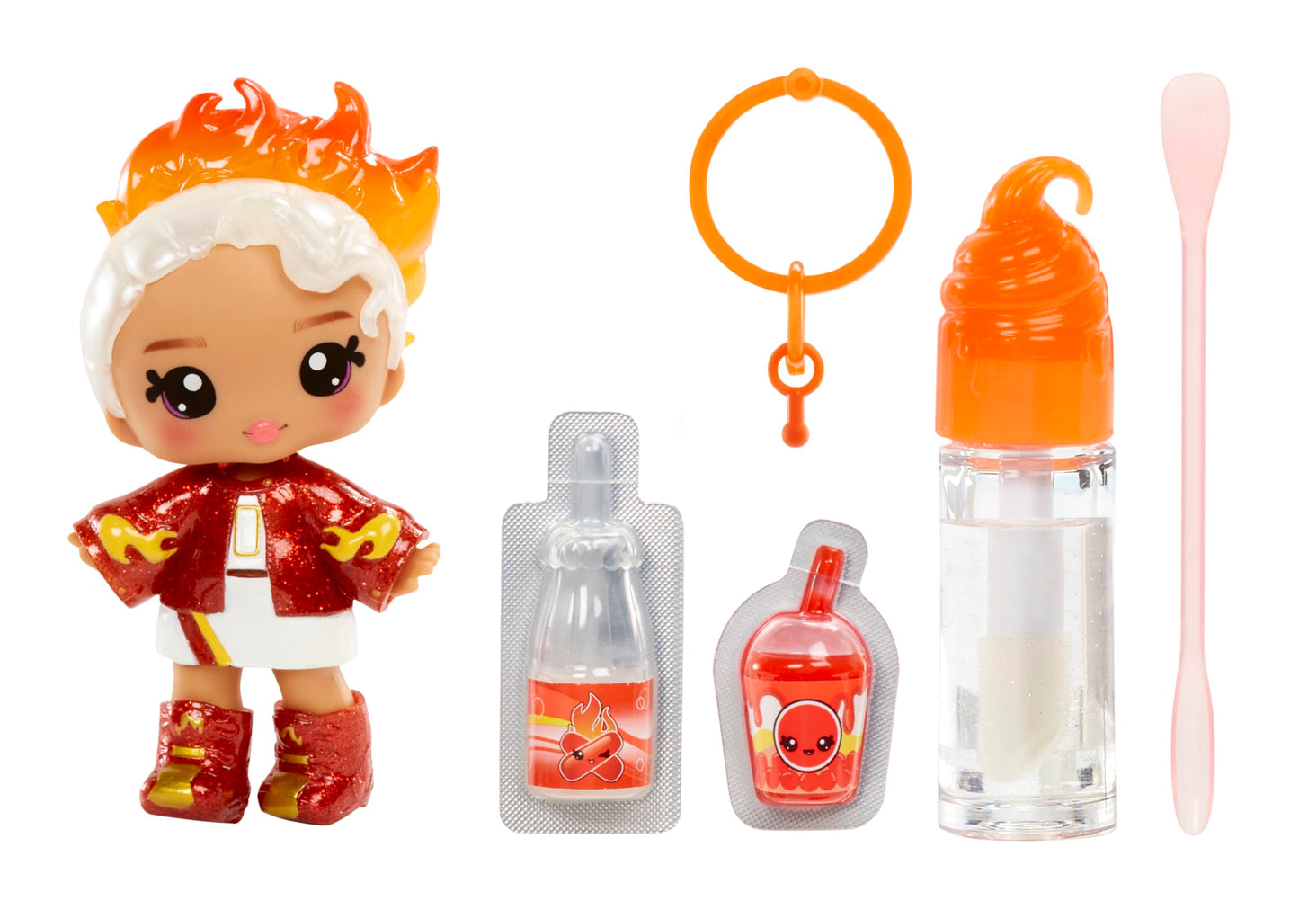 Yummiland Lip Gloss Doll - Amber Cinnamon, with DIY Lip Gloss Kit, Ages 4+